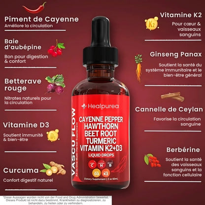 Healpurea™ Élixir Circulation & Cœur – Formule Liquide Active